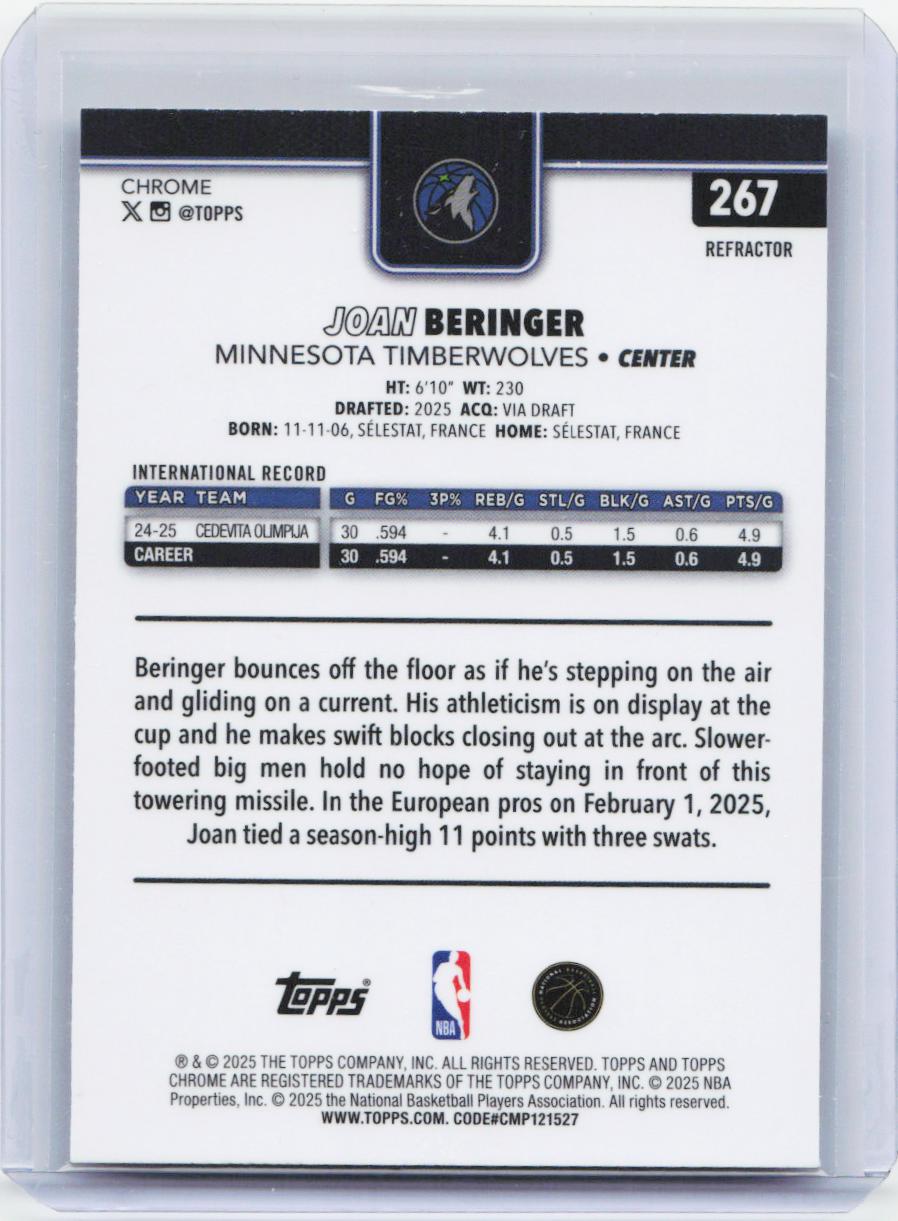 2025-26 Topps Chrome #267 Joan Beringer Refractor