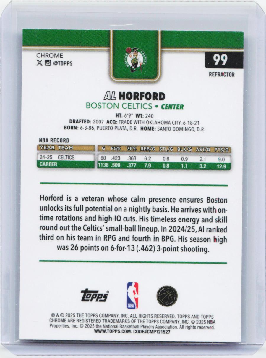 2025-26 Topps Chrome #99 Al Horford Refractor