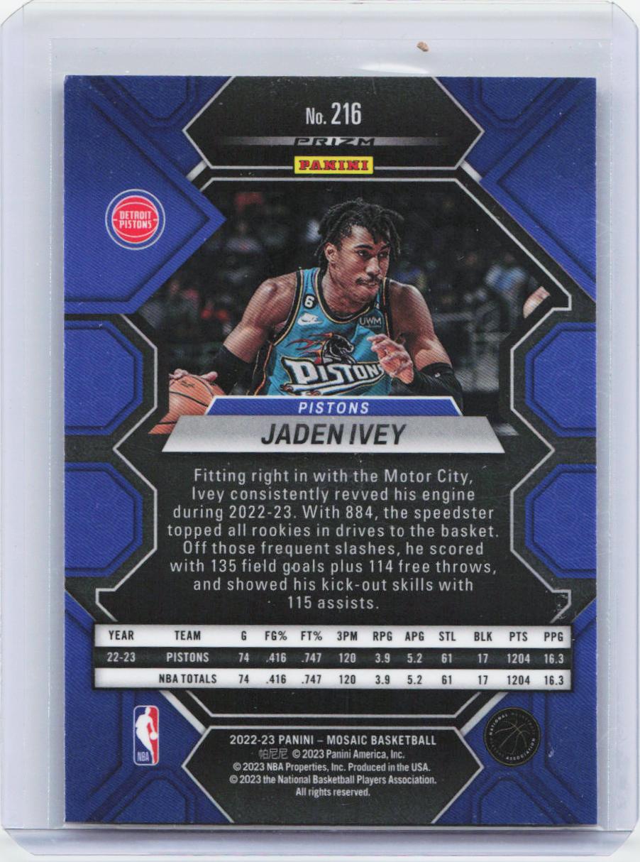 2022-23 Panini Mosaic #216 Jaden Ivey Red Wave