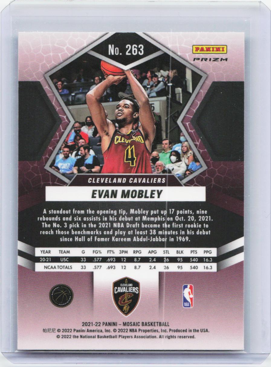 2021-22 Panini Mosaic #263 Evan Mobley Green