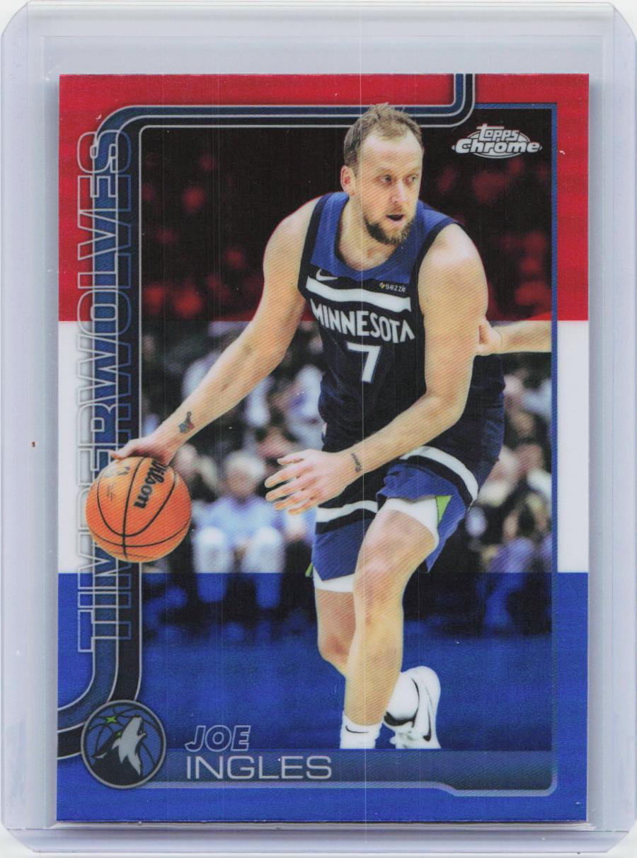 2025-26 Topps Chrome #142 Joe Ingles Red White and Blue Refractor