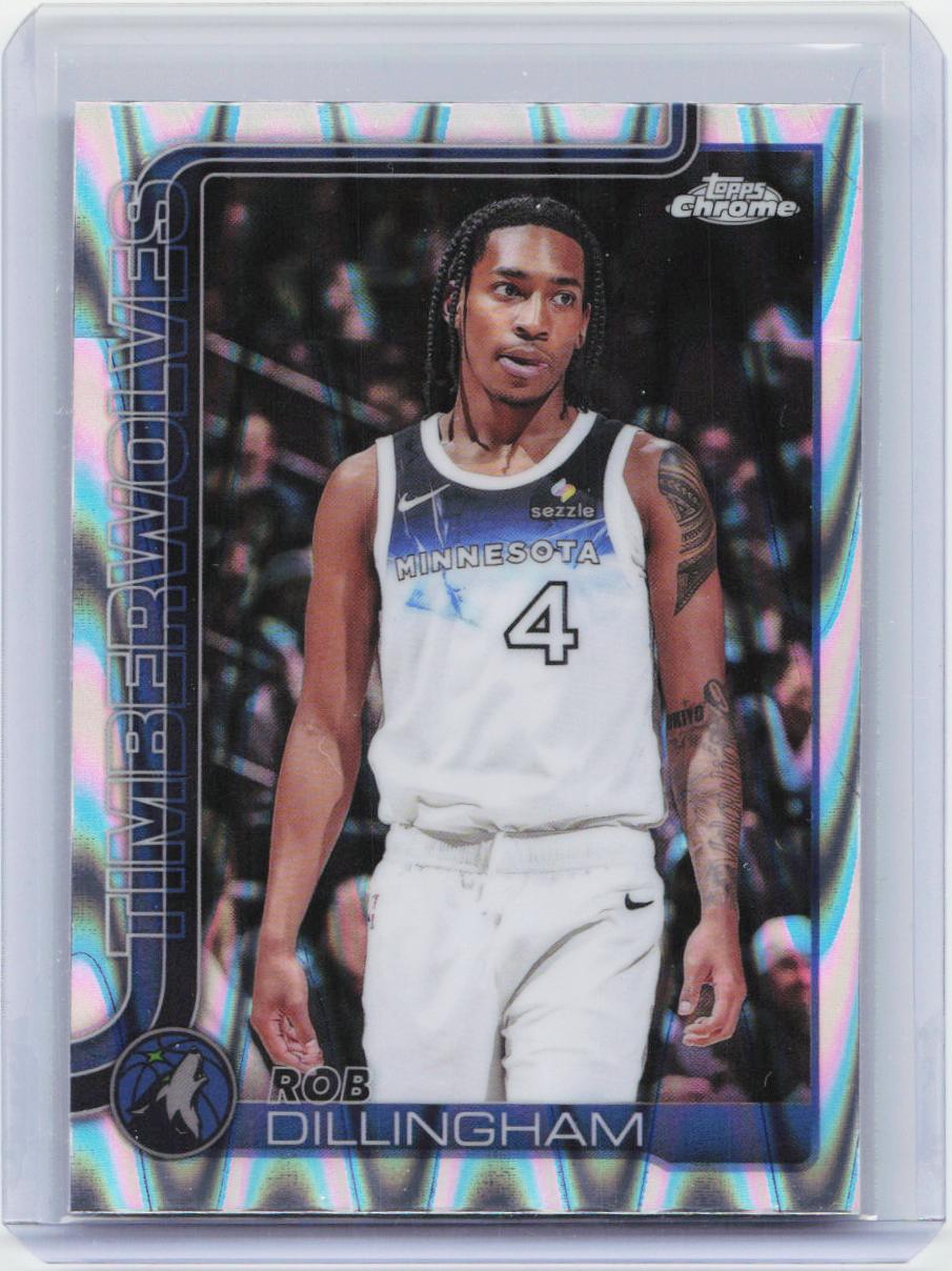 2025-26 Topps Chrome #162 Rob Dillingham RayWave Refractor