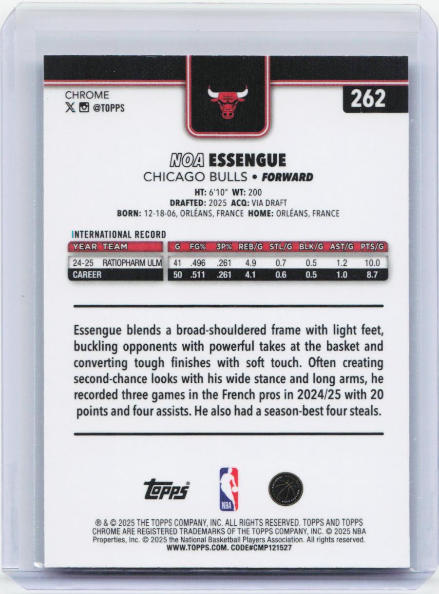 2025-26 Topps Chrome #262 Noa Essengue