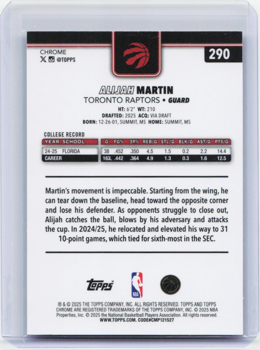 2025-26 Topps Chrome #290 Alijah Martin