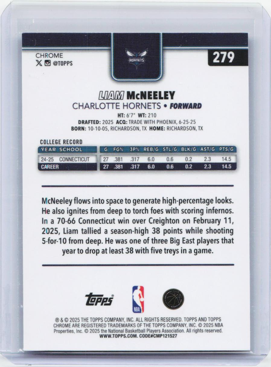 2025-26 Topps Chrome #279 Liam McNeeley
