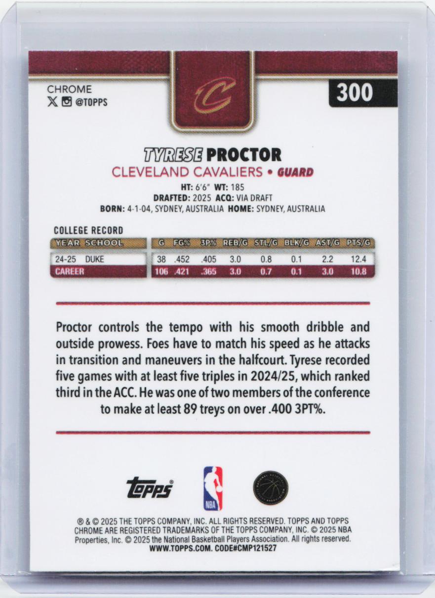 2025-26 Topps Chrome #300 Tyrese Proctor