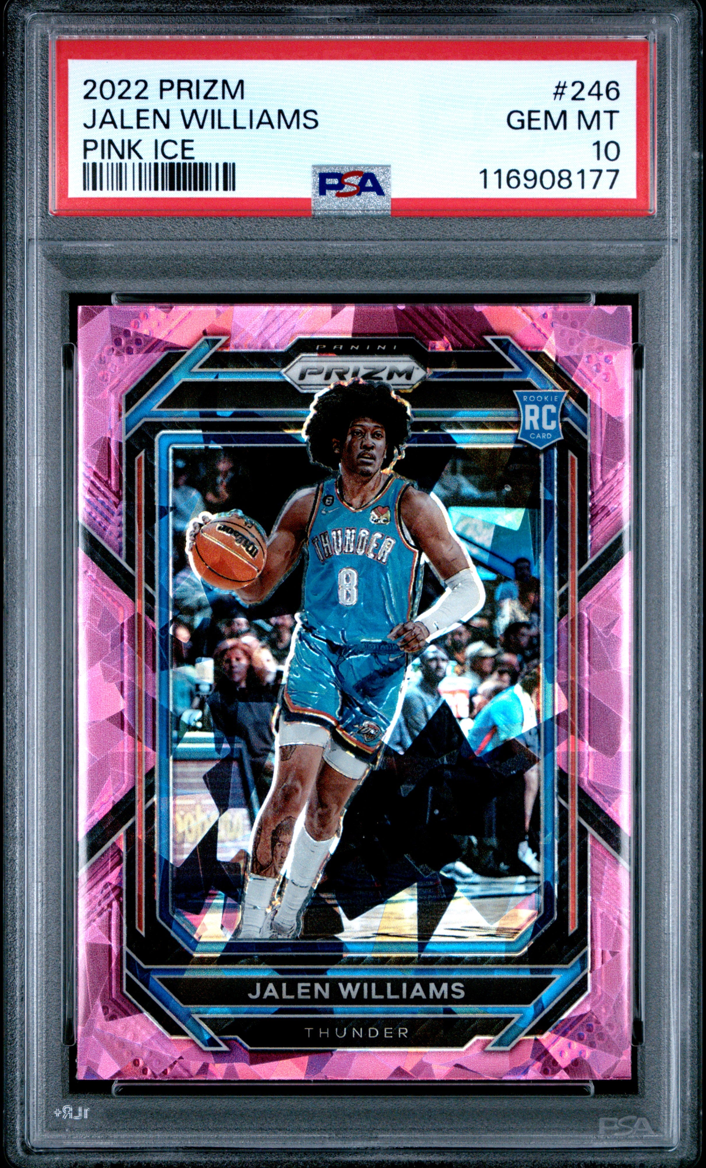 2022 Panini Prizm #246 Jalen Williams Pink Ice PSA 10