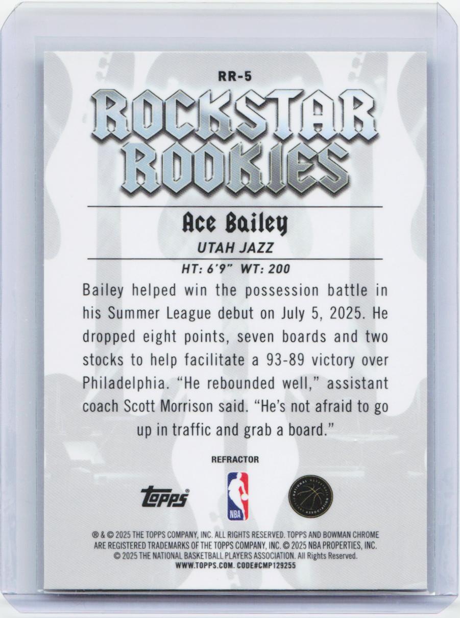 2025-26 Bowman #RR-5 Ace Bailey Rockstar Rookies