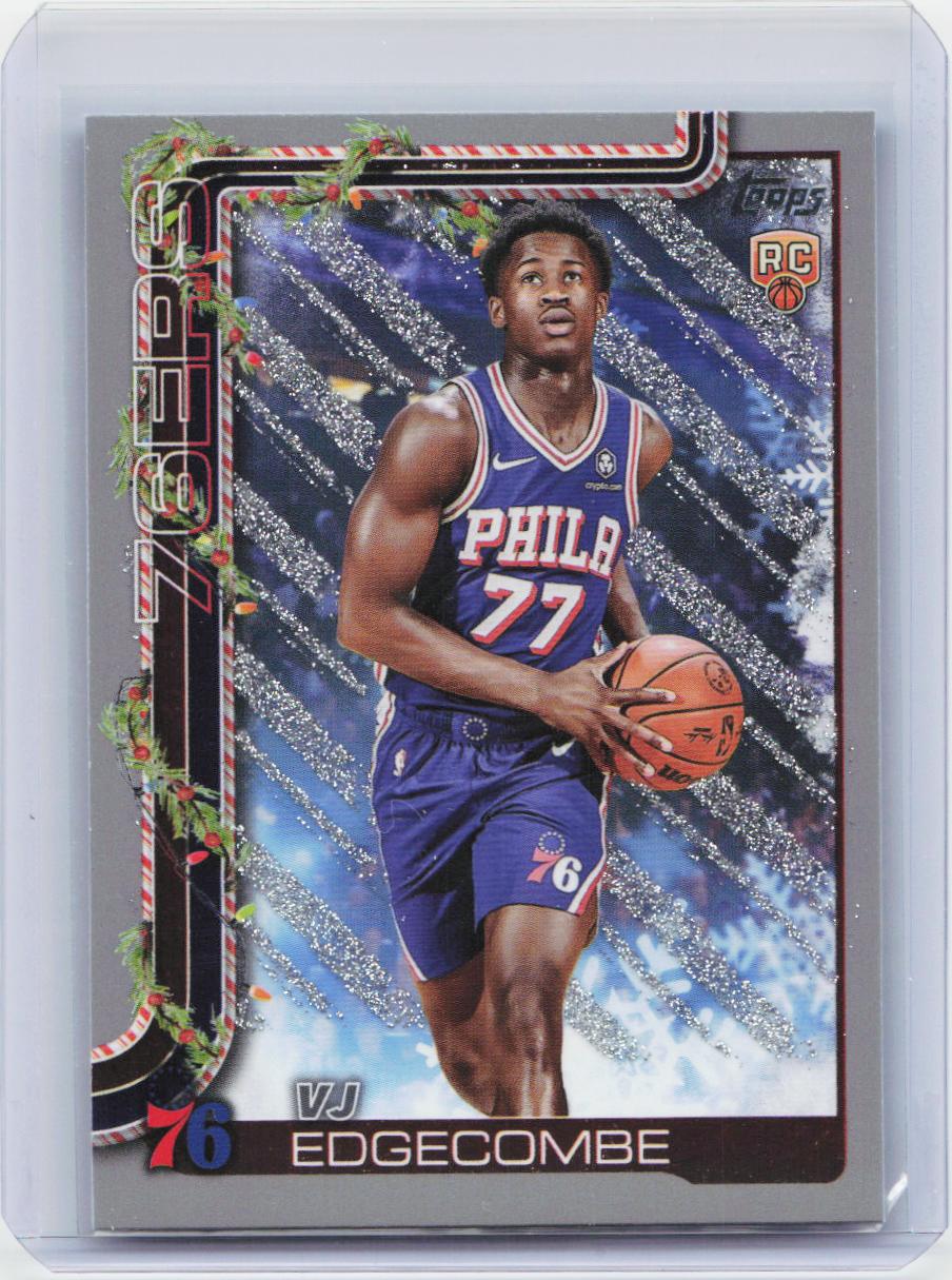 2025-26 Topps Holiday #H163 VJ Edgecombe Glitter Holiday
