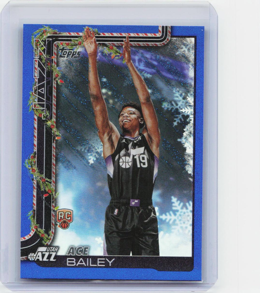 2025-26 Topps Holiday #H165 Ace Bailey Blue Metallic Glitter Holiday