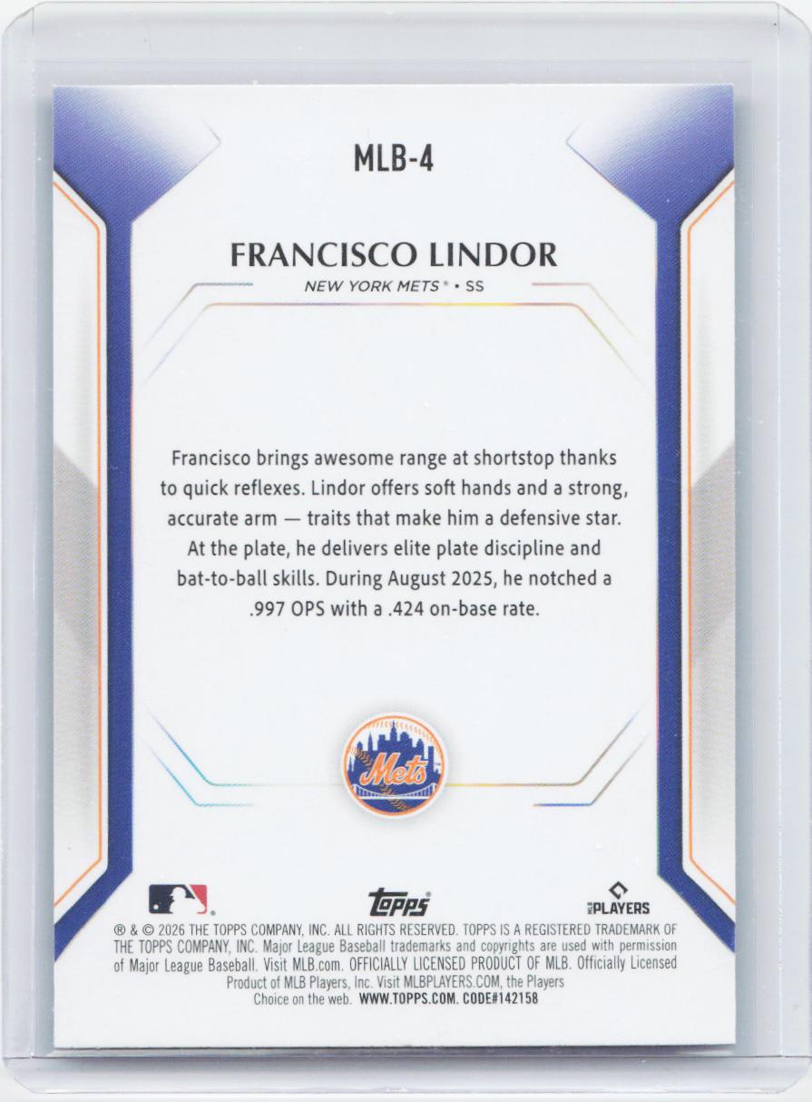 2026 Topps #MLB-4 Francisco Lindor Topps Collector Kit