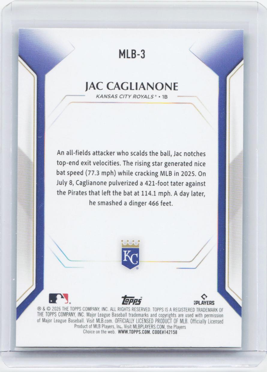 2026 Topps #MLB-3 Jac Caglianone Topps Collector Kit
