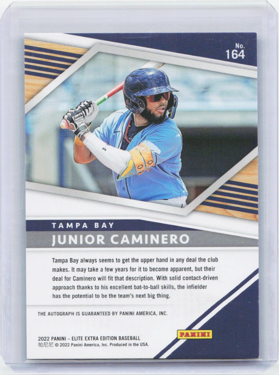 2022 Panini Elite Extra Edition #164 Junior Caminero Signatures