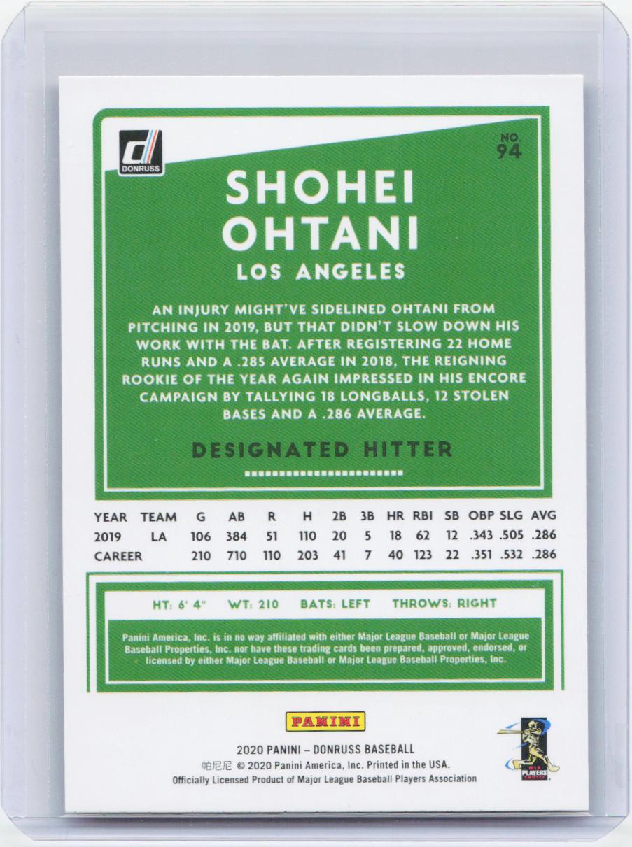 2020 Donruss #94 Shohei Ohtani Holo Red