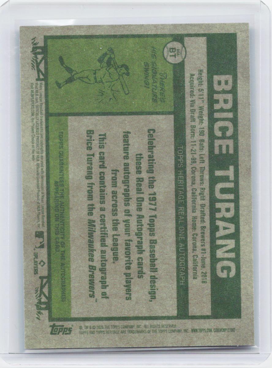 2026 Topps Heritage #ROA-BT Brice Turang Real One Autographs