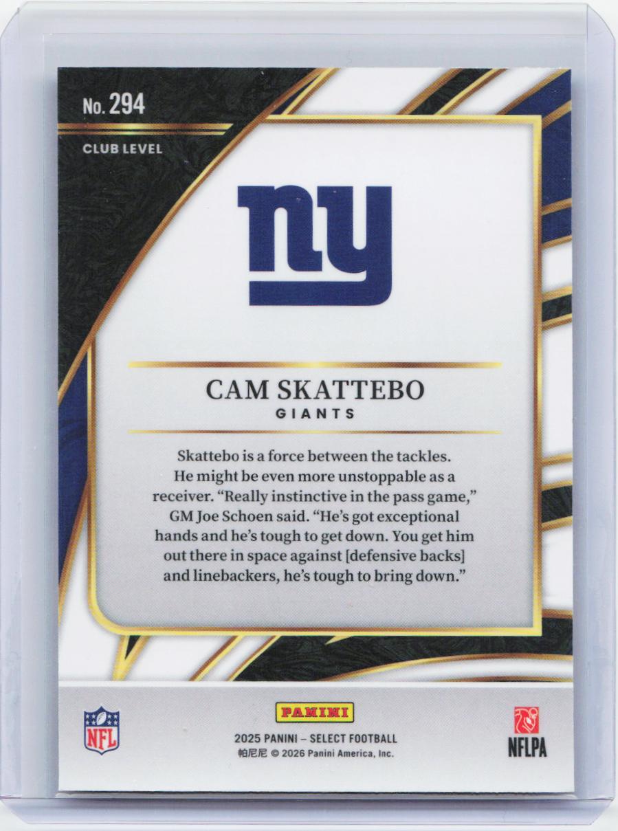 2025 Panini Select #294 Cam Skattebo