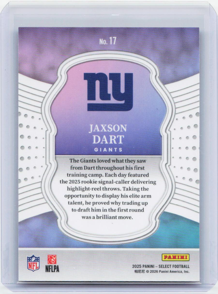 2025 Panini Select #17 Jaxson Dart Select Certified Rookies