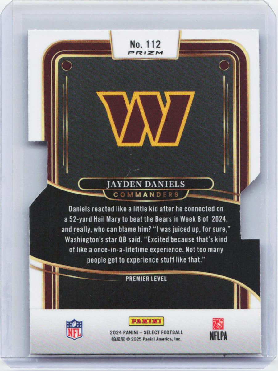 2024 Panini Select #112 Jayden Daniels Silver Prizm Die Cut