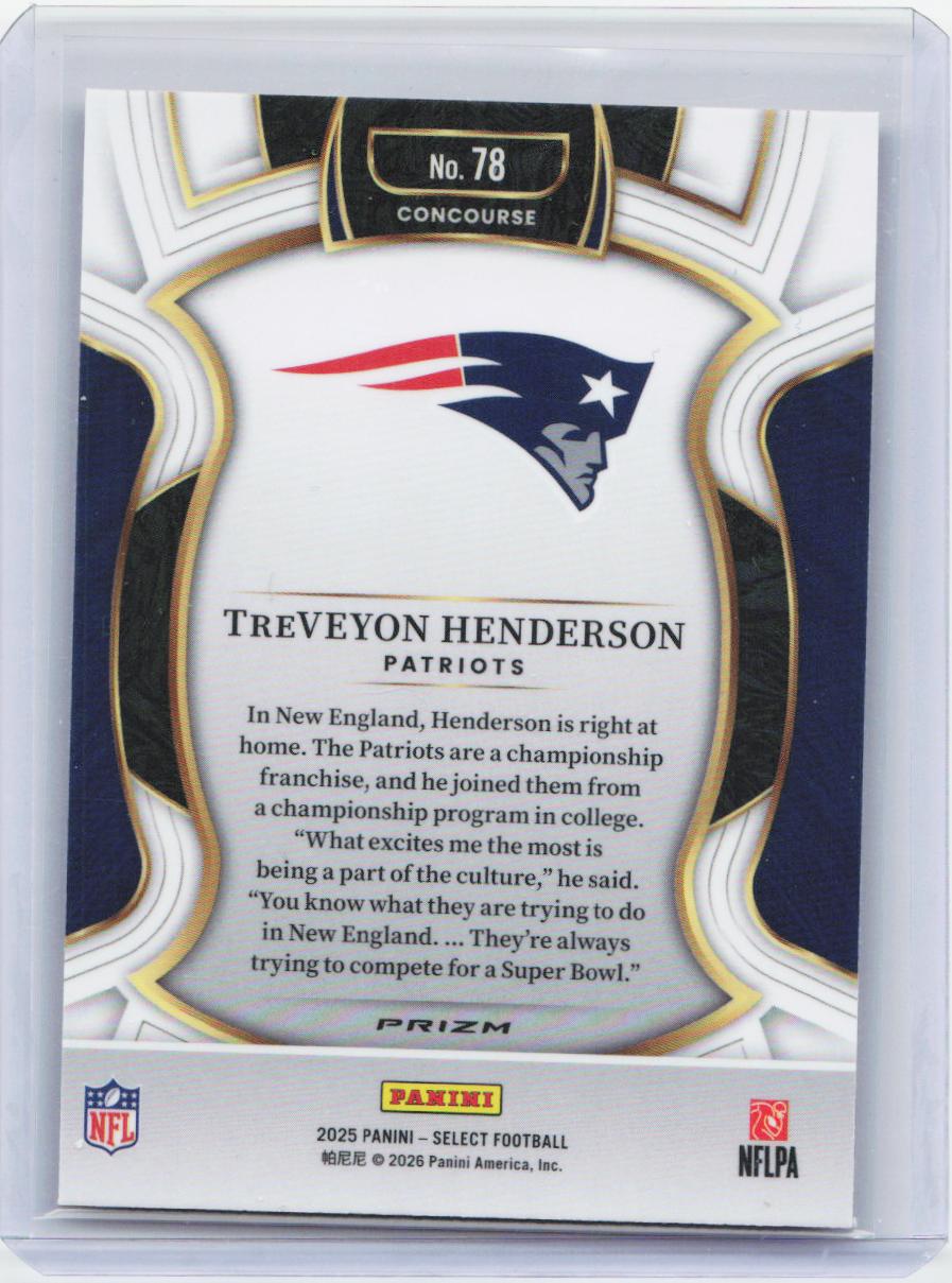 2025 Panini Select #78 TreVeyon Henderson Pink Prizm Shock