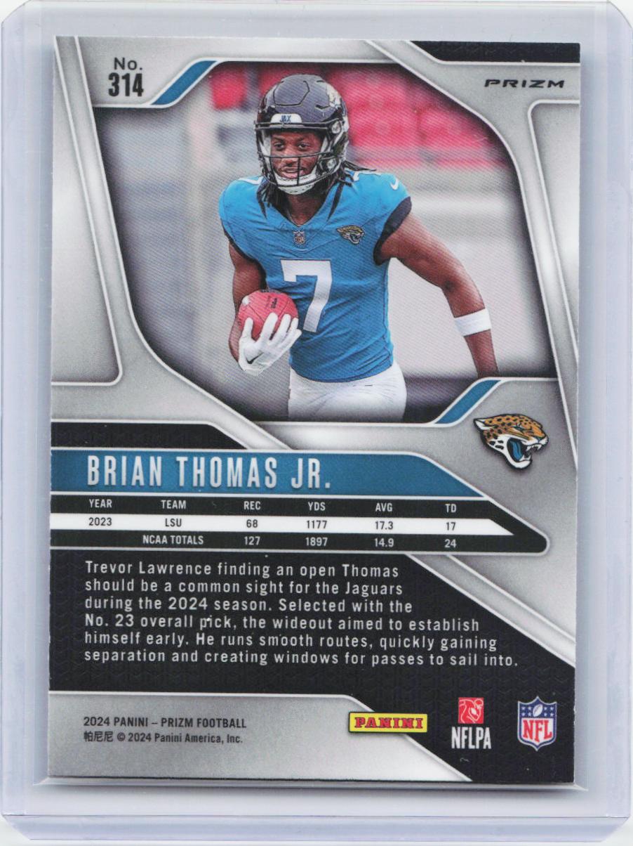 2024 Panini Prizm #314 Brian Thomas Jr. Silver