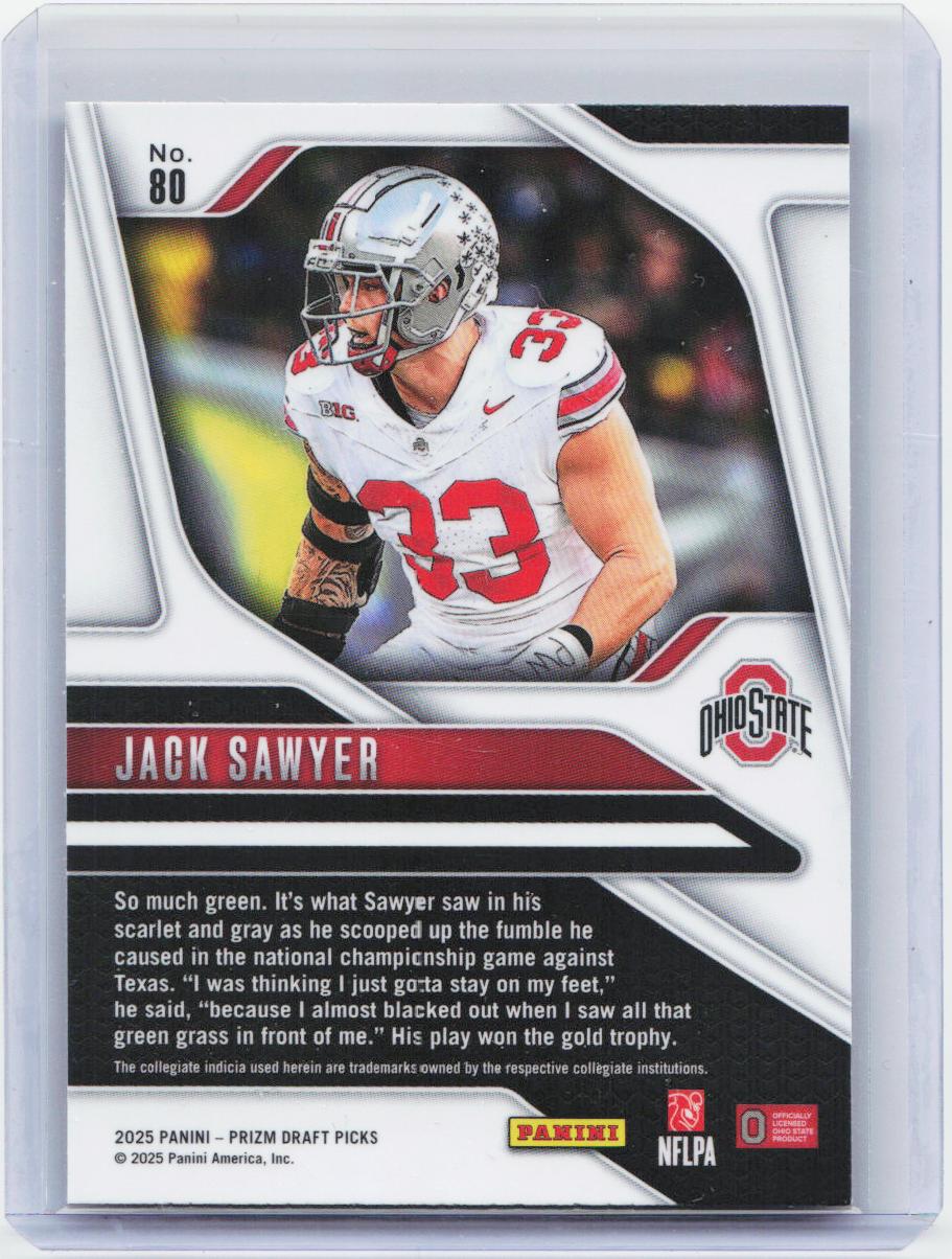 2025 Panini Prizm Draft Picks #80 Jack Sawyer