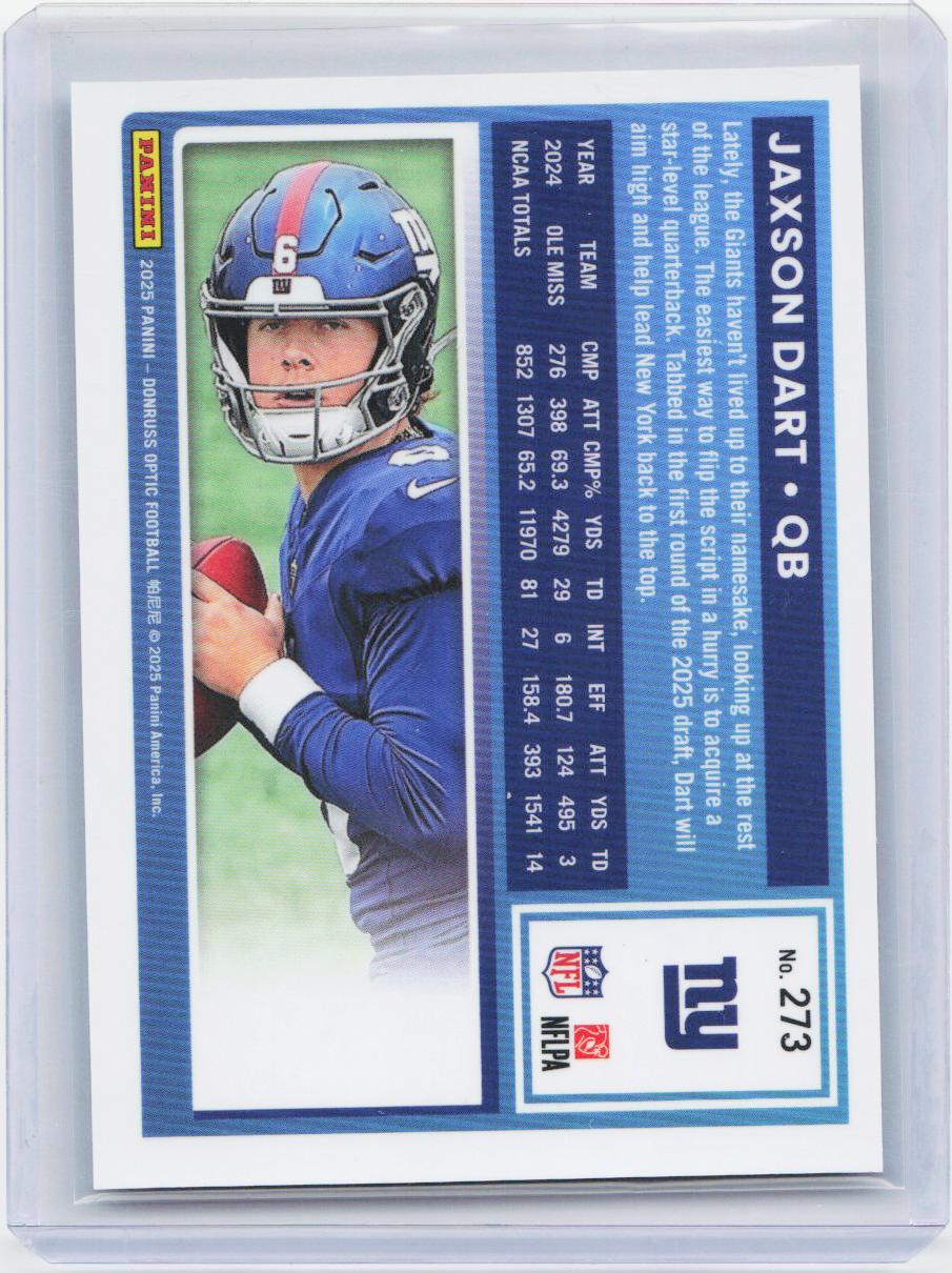 2025 Donruss Optic #273 Jaxson Dart