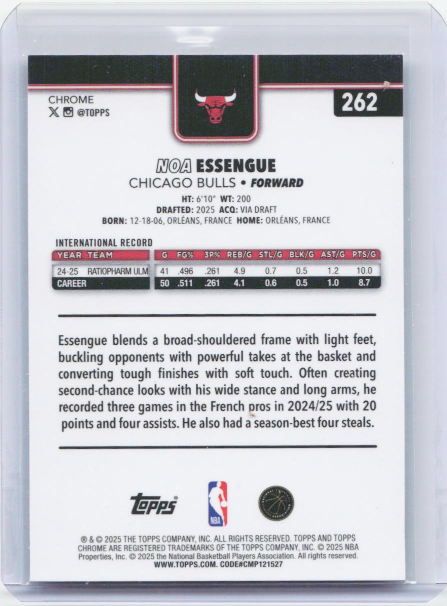 2025-26 Topps Chrome #262 Noa Essengue X-Fractor