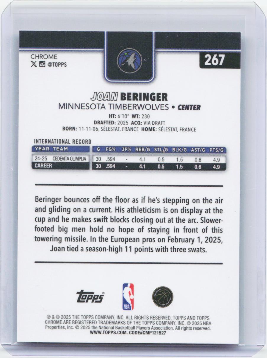 2025-26 Topps Chrome #267 Joan Beringer X-Fractor