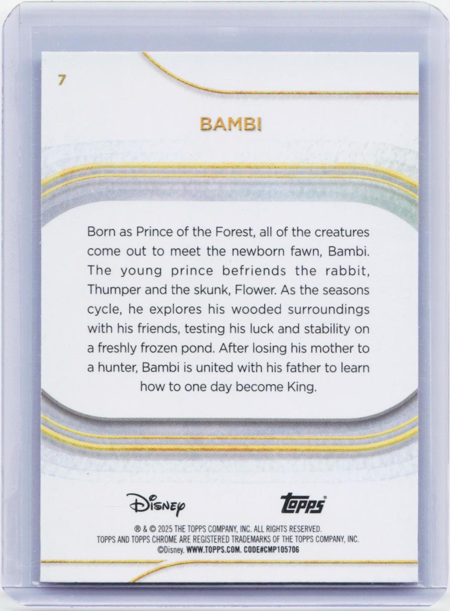 2025 Topps Chrome Disney #7 Bambi Aqua