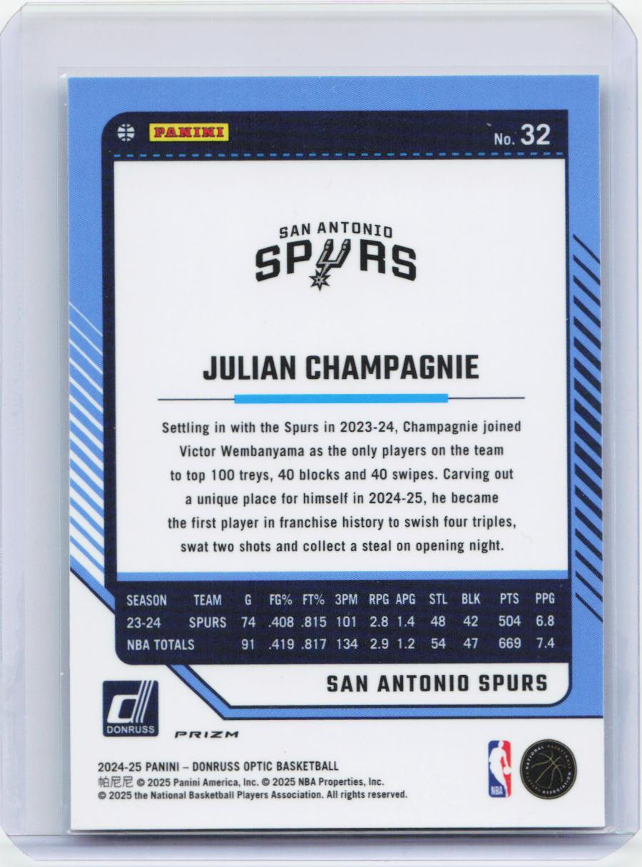 2024-25 Donruss Optic #32 Julian Champagnie Holo