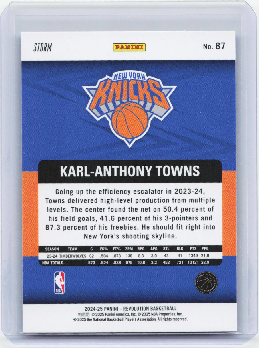 2024-25 Panini Revolution #87 Karl-Anthony Towns Blue Storm