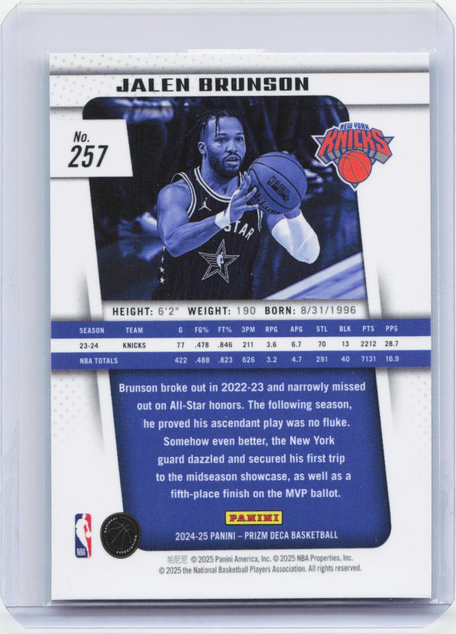 2024-25 Panini Prizm Deca #257 Jalen Brunson