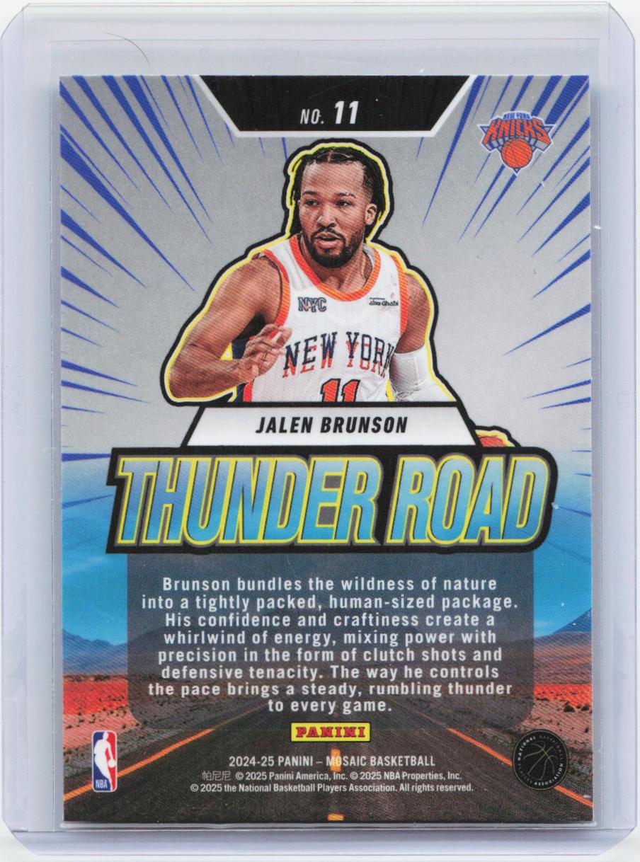 2024-25 Panini Mosaic #11 Jalen Brunson Thunder Road