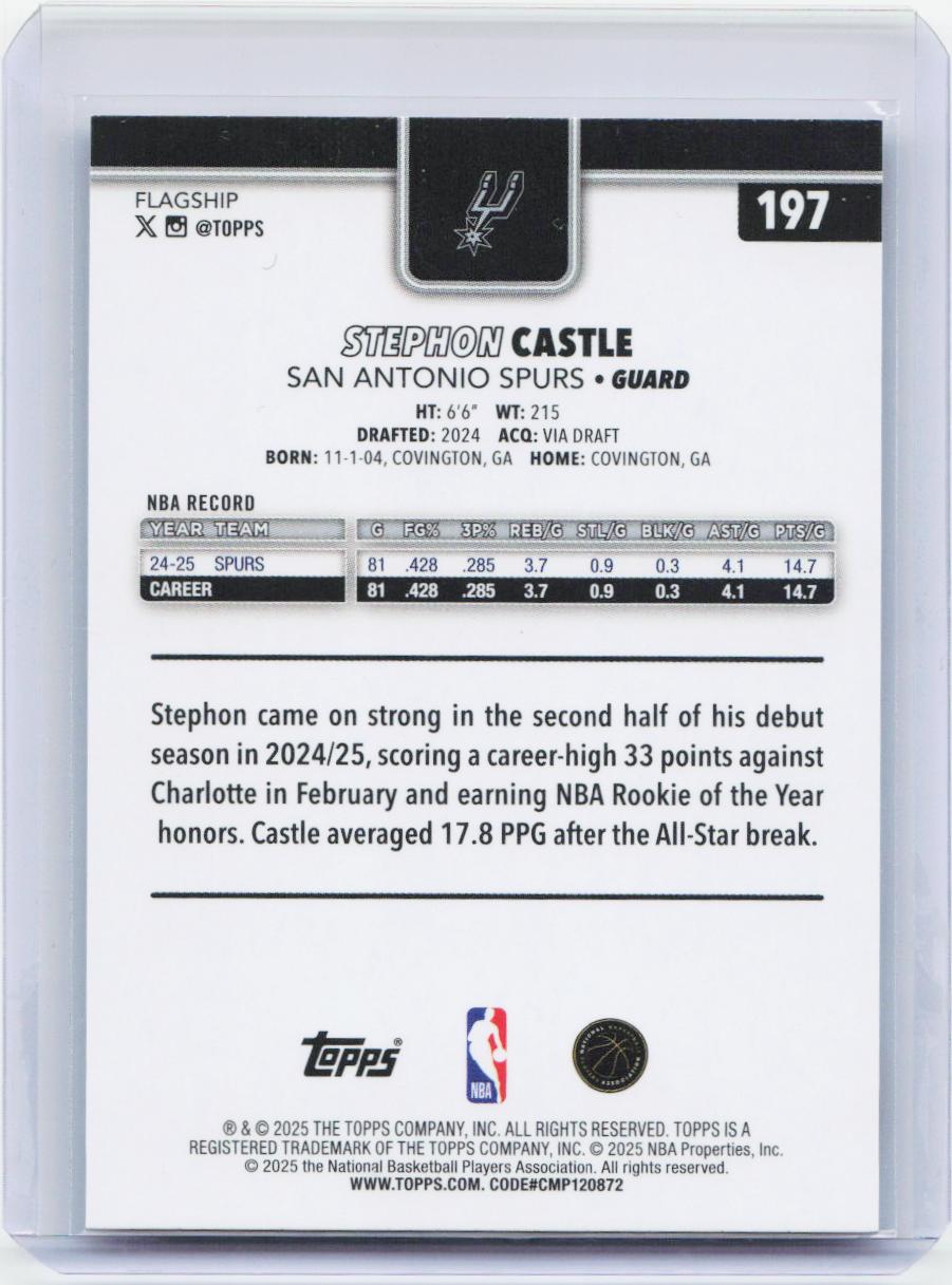 2025-26 Topps #197 Stephon Castle