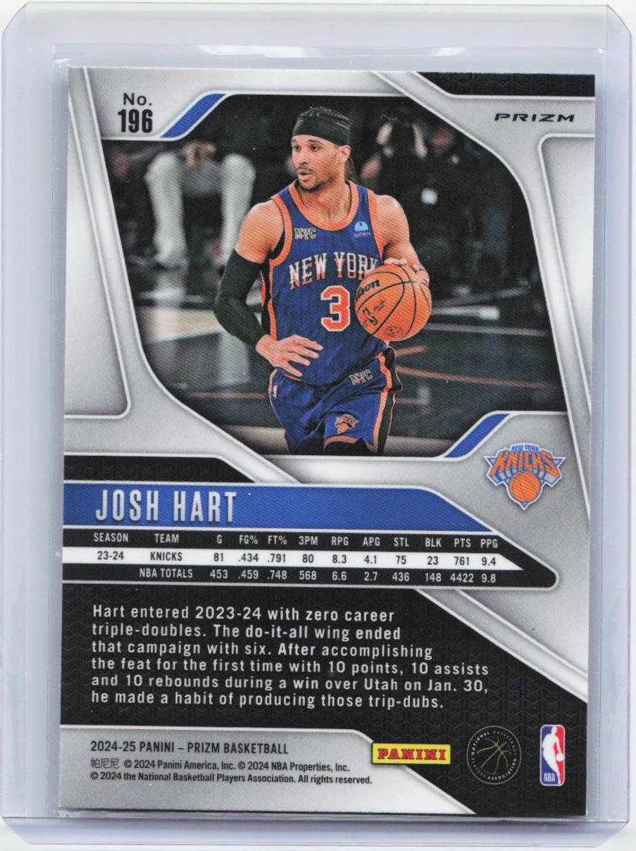 2024-25 Panini Prizm #196 Josh Hart Prizms Ice