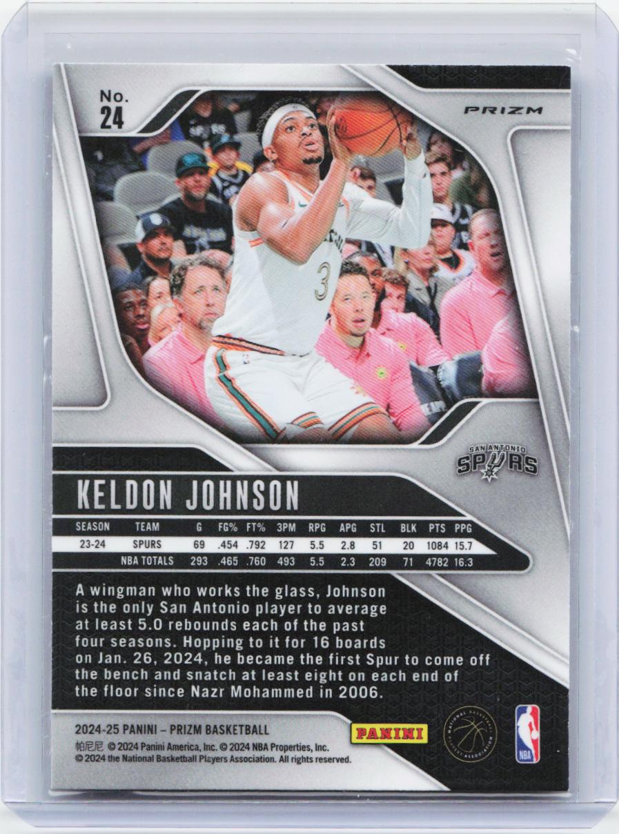 2024-25 Panini Prizm #24 Keldon Johnson Prizms Silver