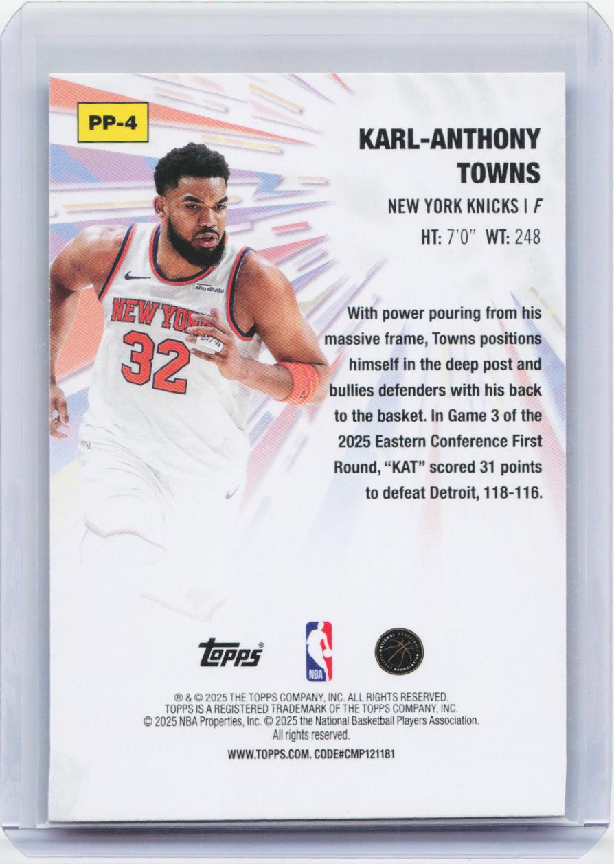 2025-26 Topps #PP-4 Karl-Anthony Towns Power Players