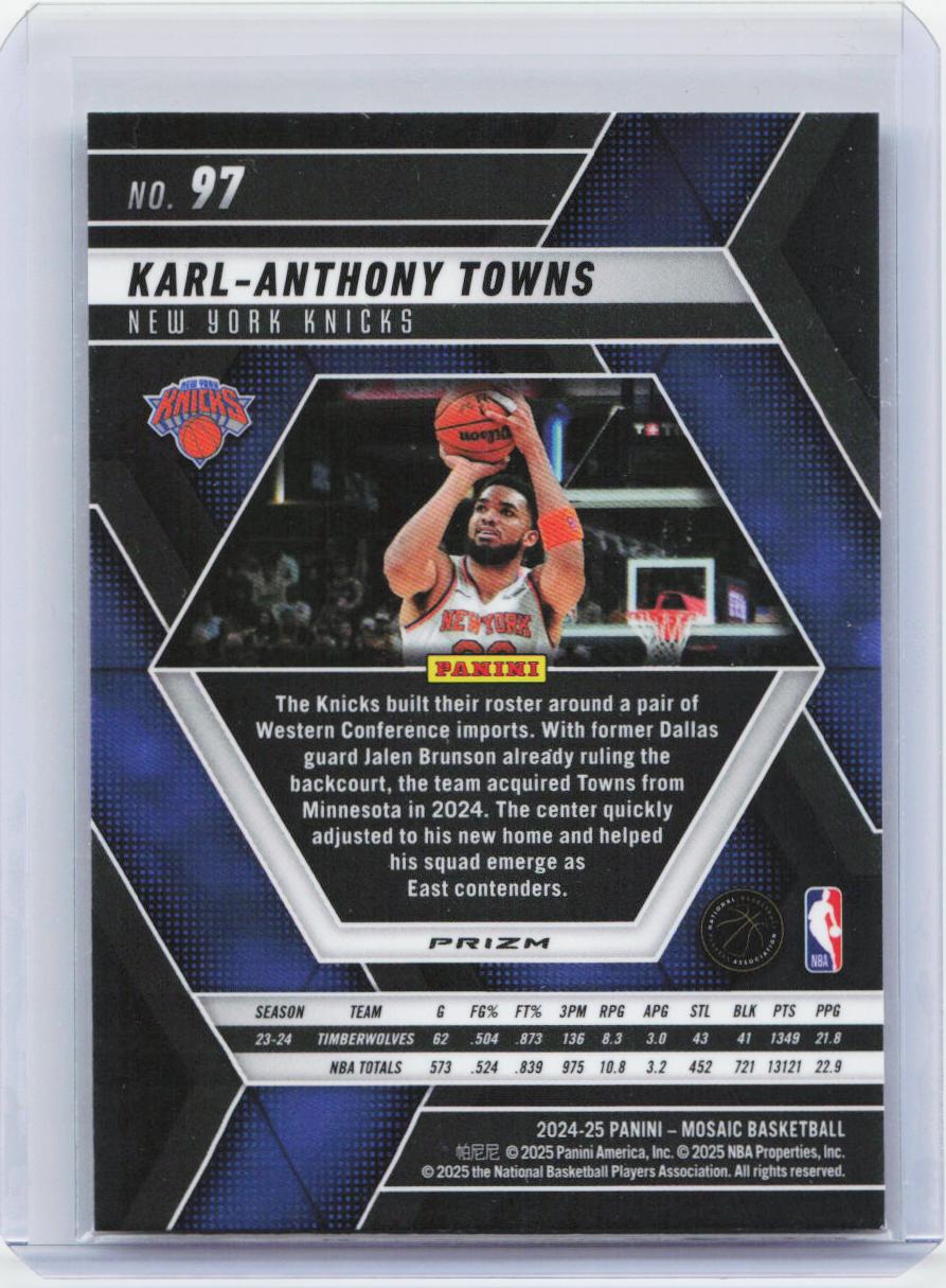 2024-25 Panini Mosaic #97 Karl-Anthony Towns Mosaic