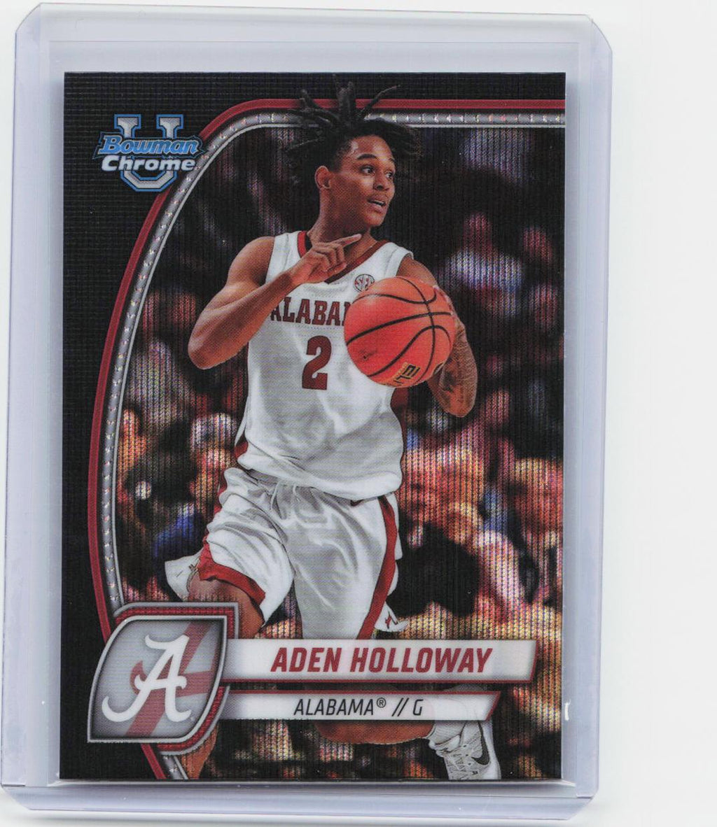 2024-25 Bowman University Chrome #57 Aden Holloway Black Wave Refractor