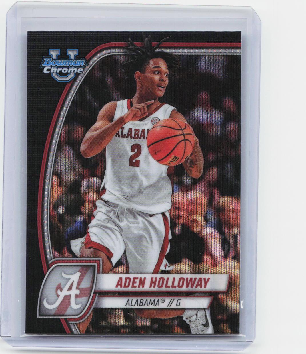 2024-25 Bowman University Chrome #57 Aden Holloway Black Wave Refractor