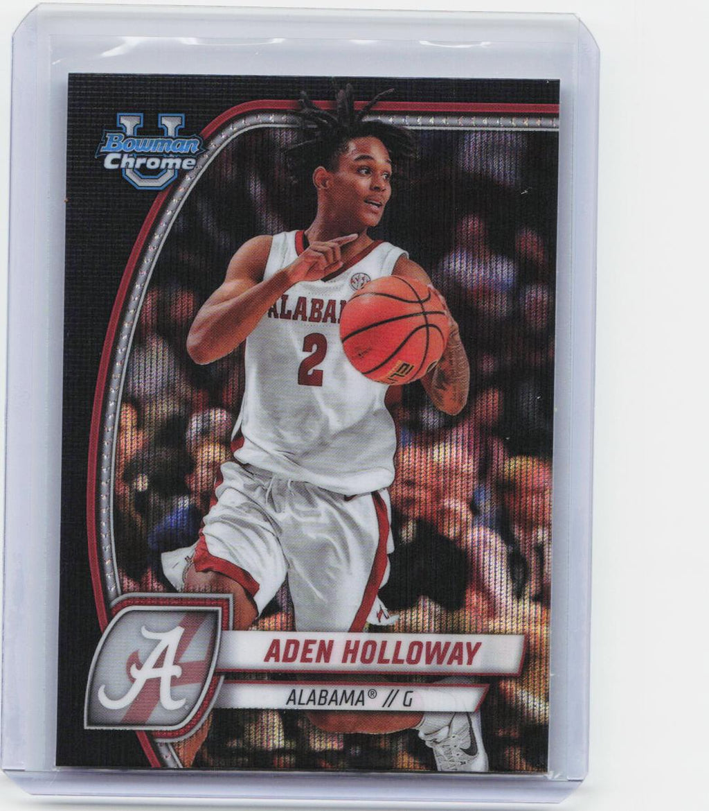 2024-25 Bowman University Chrome #57 Aden Holloway Black Wave Refractor