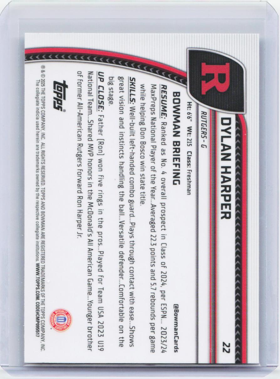 2024-25 Bowman University Chrome #22 Dylan Harper