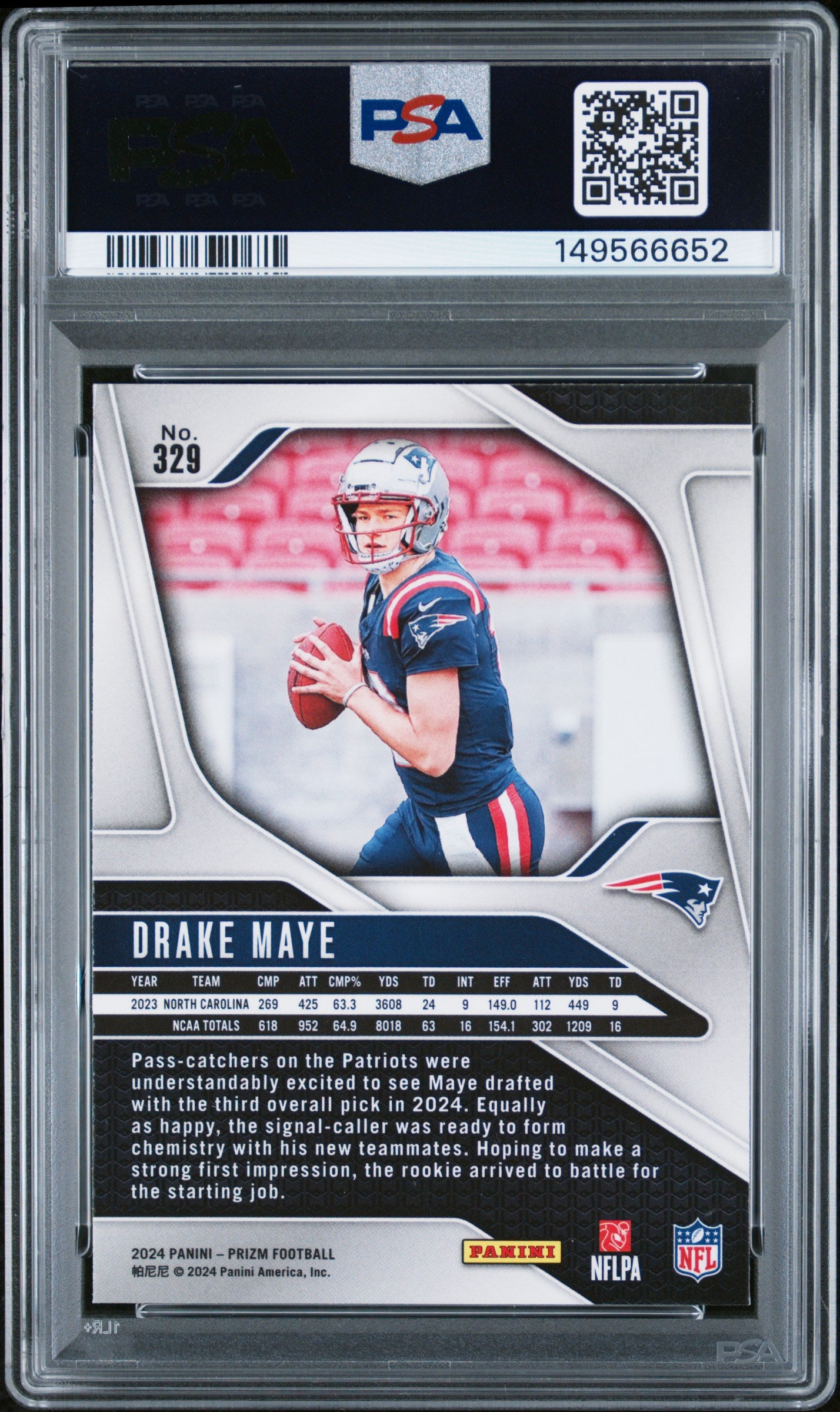 2024 Panini Prizm #329 Drake Maye PSA 9
