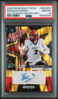 2025 Prizm Picks #SSS-BSY Brendan Sorsby Saturday Stars Auto Gold PSA 10 #/5