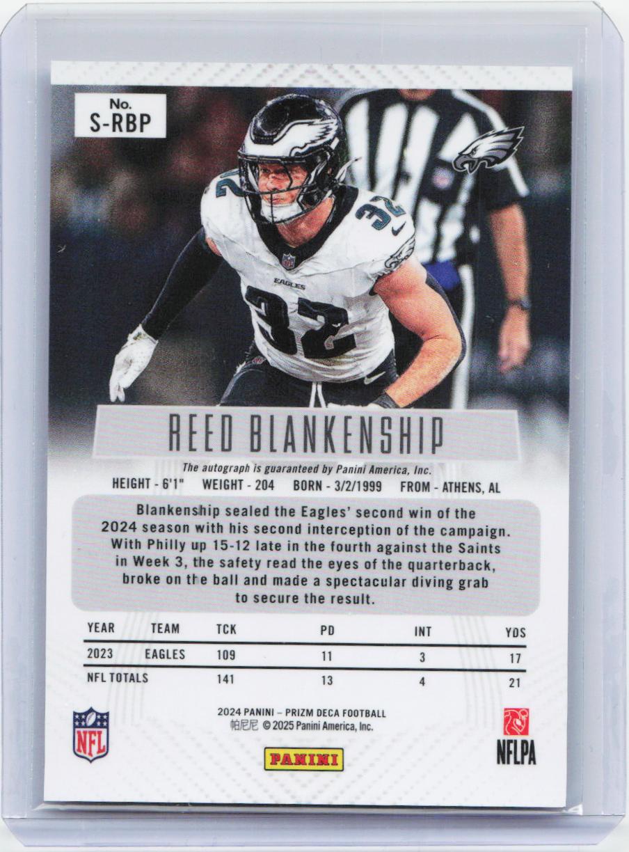 2024 Panini Prizm Deca #S-RBP Reed Blankenship Signatures