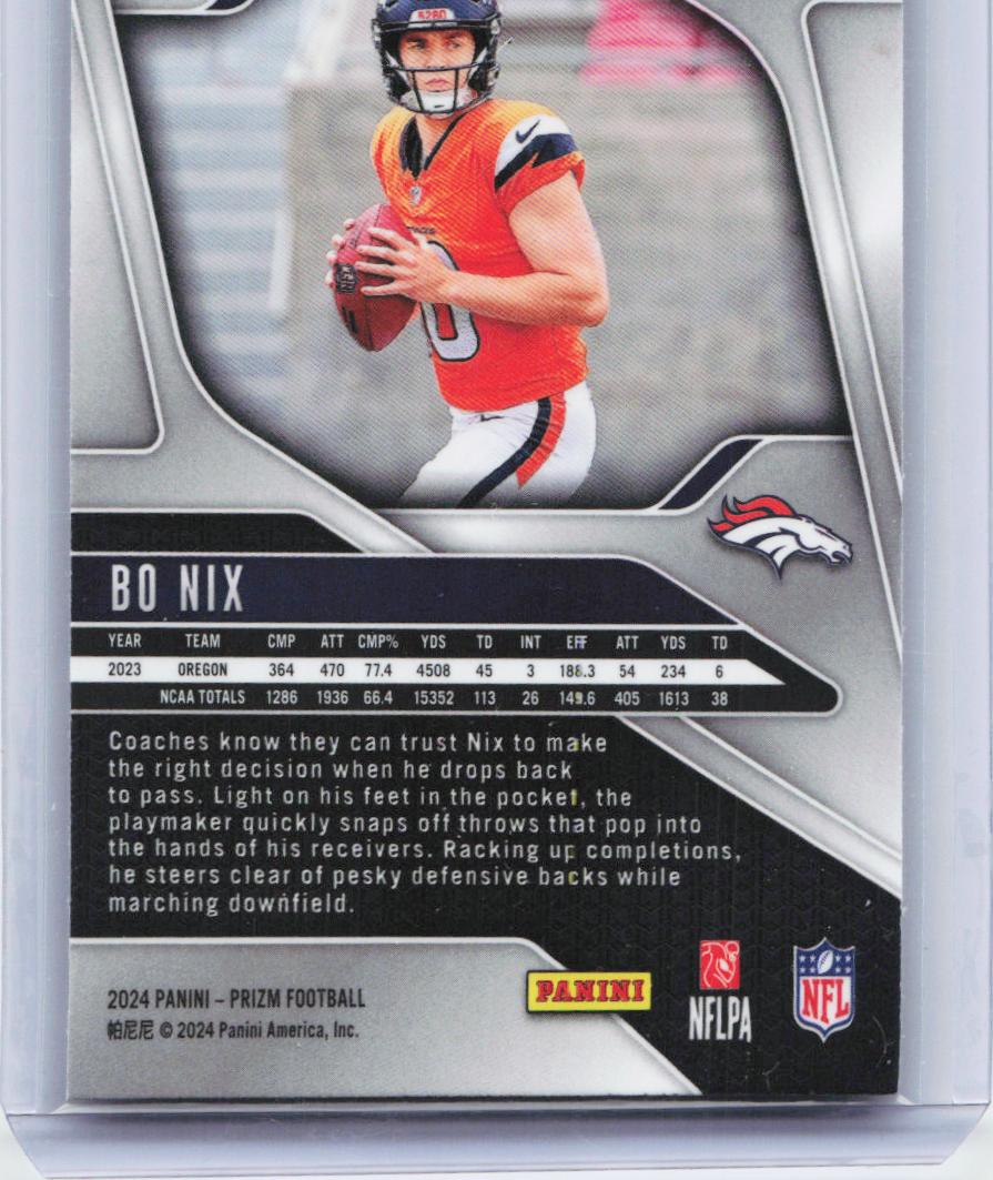 2024 Panini Prizm #309 Bo Nix Silver