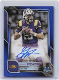 2025 Bowman U #BCA-GN Garrett Nussmeier Prospect Autographs Blue Refractor #/150