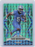 2025 Panini Phoenix #108 David Montgomery Teal Pyramids Prizm #/225