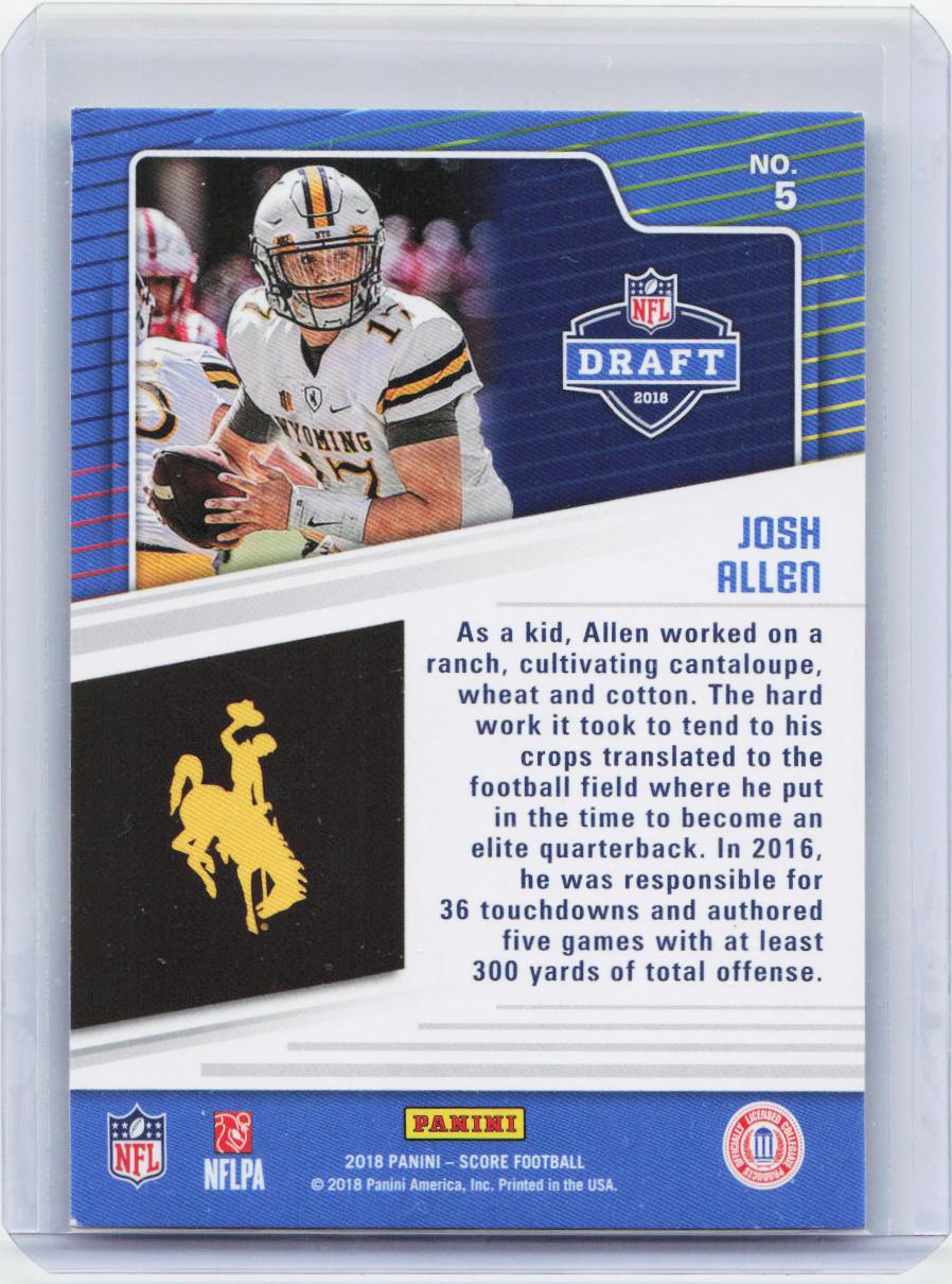 2018 Score #5 Josh Allen NFL Draft