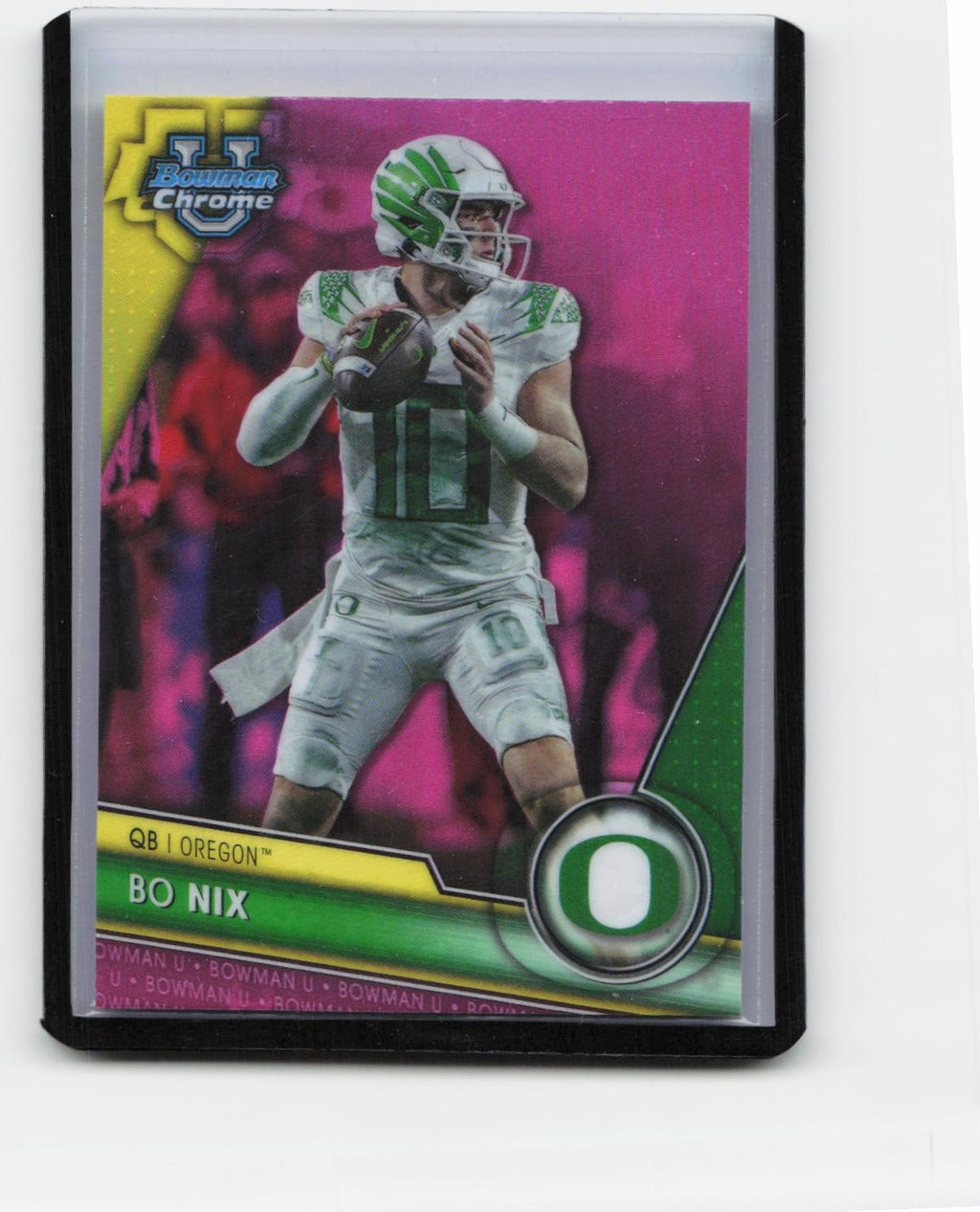 2023 Bowman University Chrome #159 Bo Nix Pink Refractor